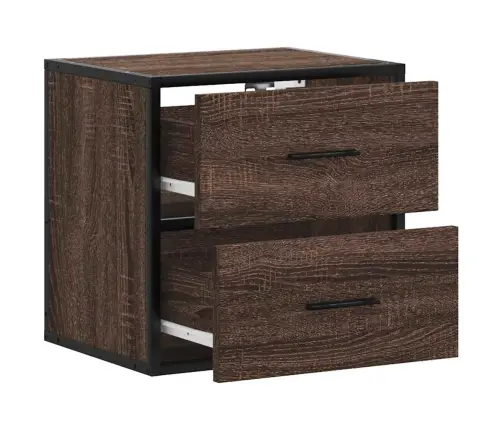 Prie Sienos Montuojama Naktinė Spintelė, Ruda, 40X31X39,5 Cm