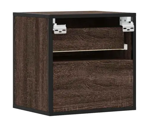 Sienas Naktsskapītis, 2 Gab., Brūna Ozolkoka, 40X31X39,5 Cm Vidaxl