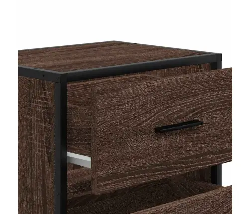 Sienas Naktsskapītis, 2 Gab., Brūna Ozolkoka, 40X31X39,5 Cm Vidaxl