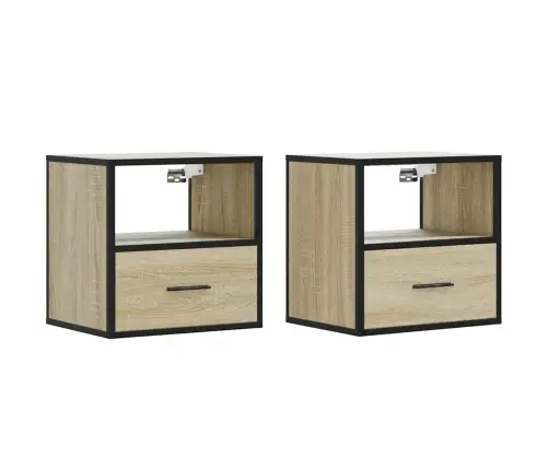 Seinale Paigaldatavad Öökapid 2 Tk Sonoma Tamm 40X31X39,5 Cm