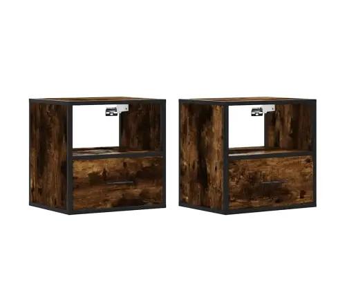 Sienas Naktsskapītis, 2 Gab., Ozolkoka Krāsa, 40X31X39,5 Cm Vidaxl