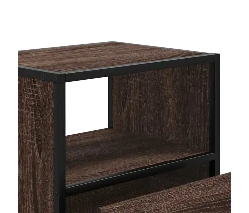 Sienas Naktsskapītis, 2 Gab., Brūna Ozolkoka, 40X31X39,5 Cm Vidaxl