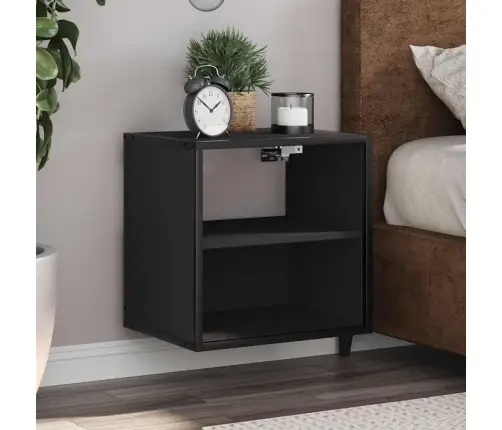 Sieninės Naktinės Spintelės, 2Vnt., Juodos, 40X31X39,5Cm