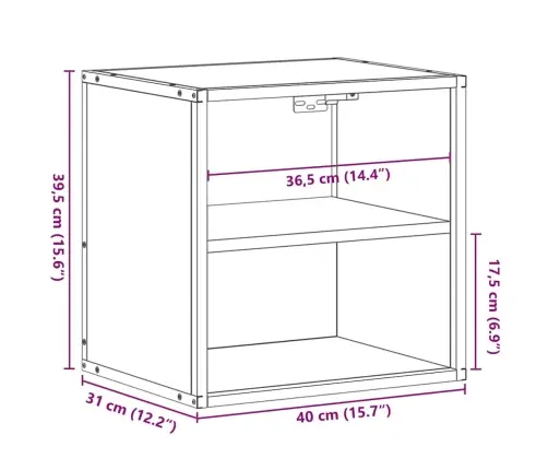 Sienas Naktsskapītis, Ozolkoka Krāsa, 40X31X39,5 Cm Vidaxl Sienas Naktsskapītis, Ozolkoka Krāsa, 40X31X39,5 Cm Vidaxl