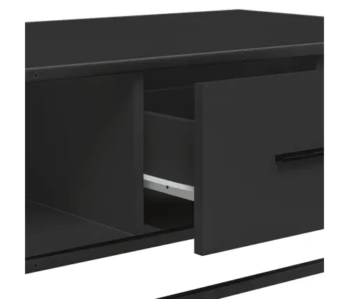 Kafijas Galdiņš, Melns, 100X57X35 Cm, Inženierijas Koks, Metāls Vidaxl