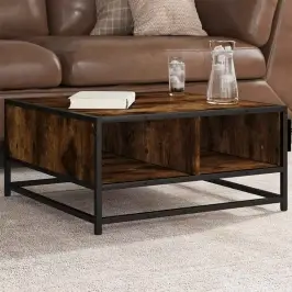 Kafijas Galdiņš Ozola Krāsa 60,5X60,5X30 Cm Inženierijas Koks Vidaxl