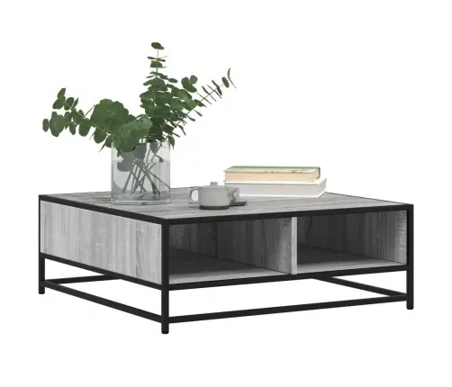 Kafijas Galdiņš Pelēks Sonoma Inženierijas Koks Un Metāls Vidaxl