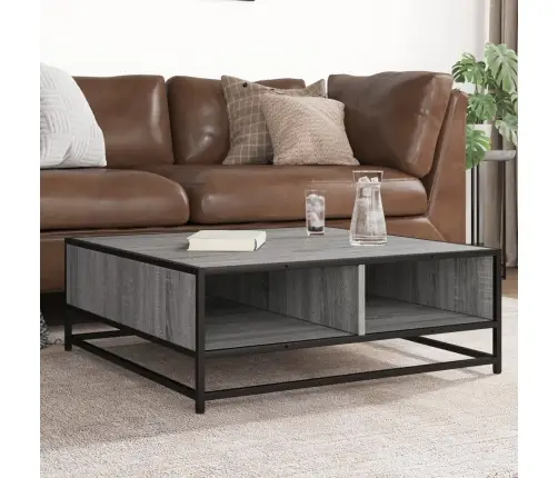 Kafijas Galdiņš Pelēks Sonoma Inženierijas Koks Un Metāls Vidaxl