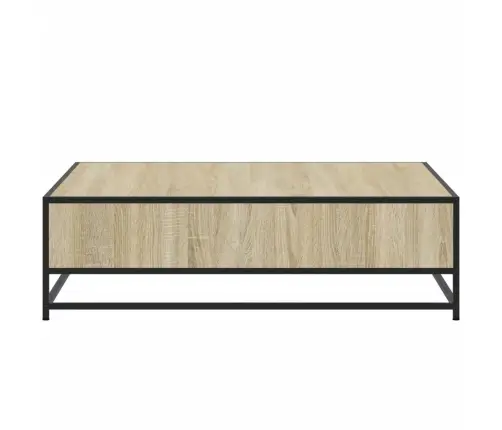 Galdiņš Ozola Krāsa 100X100X30 Cm Inženierijas Koks Metāls Vidaxl