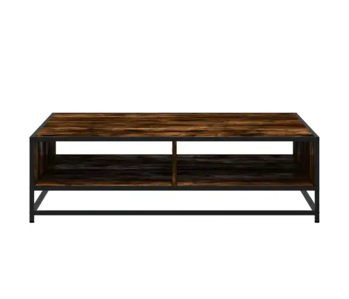 Kavos Staliukas, Dūminis, 100X100X30cm Mediena Ir Metalas Kavos Staliukas, Dūminis, 100X100X30cm Mediena Ir Metalas