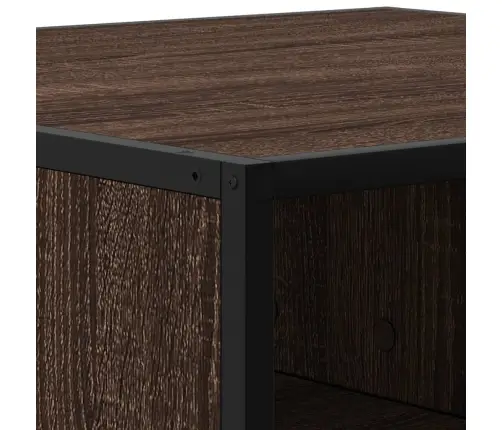 Galdiņš Brūna Ozolkoka 100X100X30 Cm Inženierijas Koks Metāls Vidaxl