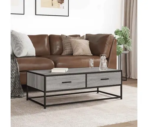 Kavos Staliukas, Pilkas Ąžuolo, 100X50X35cm Mediena Ir Metalas