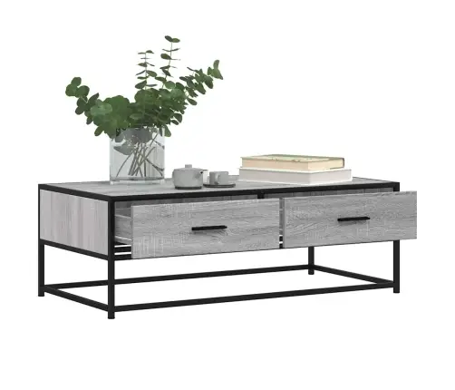 Kavos Staliukas, Pilkas Ąžuolo, 100X50X35cm Mediena Ir Metalas