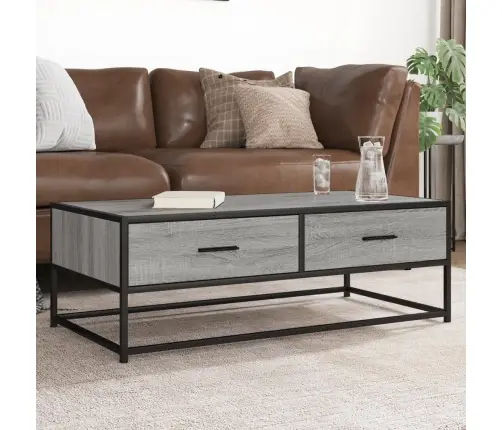 Kavos Staliukas, Pilkas Ąžuolo, 100X50X35cm Mediena Ir Metalas