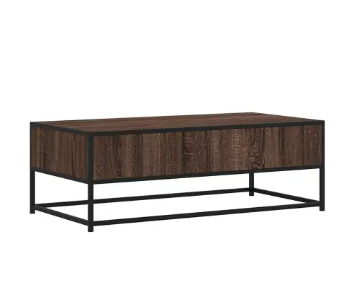 Kavos Staliukas, Rudas Ąžuolo, 100X50X35cm Mediena Ir Metalas Kavos Staliukas, Rudas Ąžuolo, 100X50X35cm Mediena Ir Metalas
