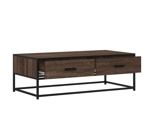 Kavos Staliukas, Rudas Ąžuolo, 100X50X35cm Mediena Ir Metalas Kavos Staliukas, Rudas Ąžuolo, 100X50X35cm Mediena Ir Metalas