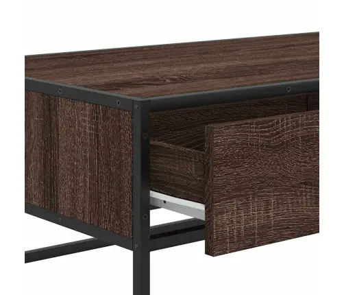 Kavos Staliukas, Rudas Ąžuolo, 100X50X35cm Mediena Ir Metalas Kavos Staliukas, Rudas Ąžuolo, 100X50X35cm Mediena Ir Metalas