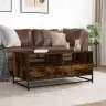 Kohvilaud, Suitsutatud Tamm, 100X50X45 cm Tehispuit Ja Metall