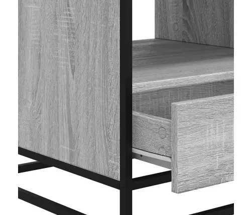 Kafijas Galdiņš, Pelēks, 100X50X45Cm, Inženierijas Koks, Metāls Vidaxl