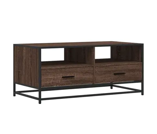 Kavos Staliukas, Rudas Ąžuolo, 100X50X45cm Mediena/Metalas