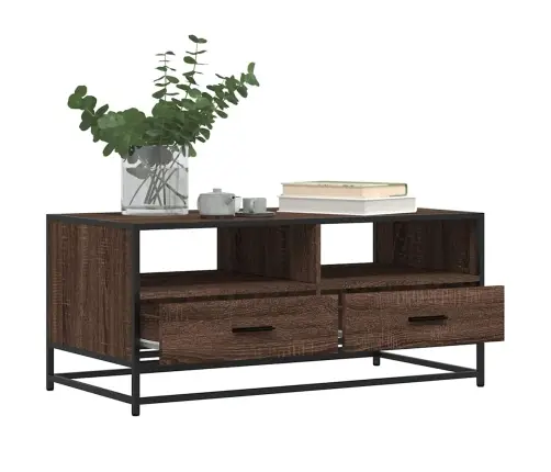 Kavos Staliukas, Rudas Ąžuolo, 100X50X45cm Mediena/Metalas