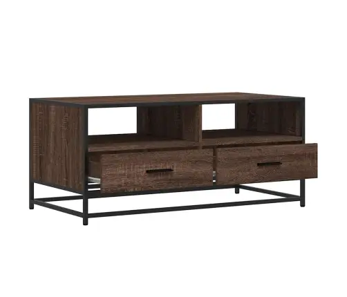 Kavos Staliukas, Rudas Ąžuolo, 100X50X45cm Mediena/Metalas