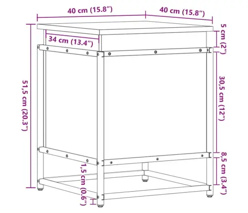 Uzglabāšanas Kaste Ar Vāku, 40X40X51,5 Cm, Inženierijas Koks Vidaxl