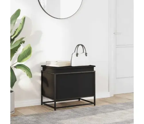 Daiktadėžė Su Dangčiu, Juoda, 60X40X51,5cm Apdirbta Mediena
