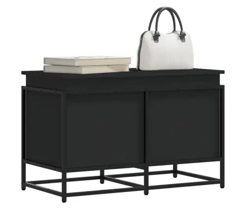 Daiktadėžė Su Dangčiu, Juoda, 80X40X51,5cm Apdirbta Mediena