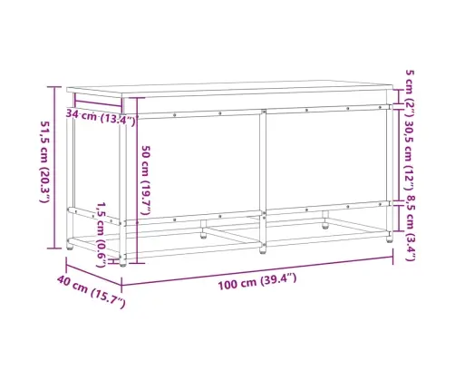 Uzglabāšanas Kaste Ar Vāku, 100X40X51,5 Cm, Inženierijas Koks Vidaxl