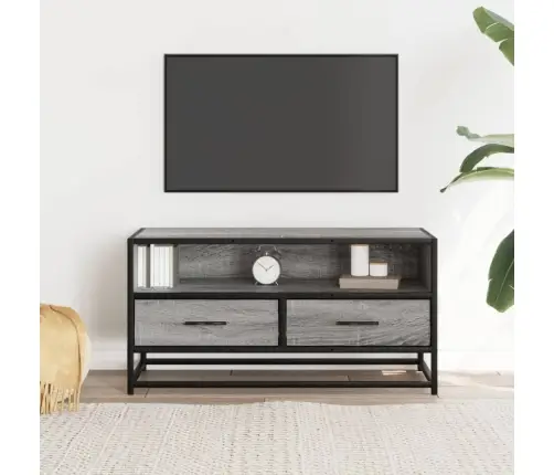Tv Skapītis Pelēka Koka 80X34,5X40 Cm Inženierijas Koks Metāls Vidaxl Tv Skapītis Pelēka Koka 80X34,5X40 Cm Inženierijas Koks Metāls Vidaxl