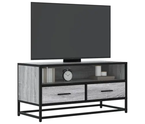 Tv Skapītis Pelēka Koka 80X34,5X40 Cm Inženierijas Koks Metāls Vidaxl Tv Skapītis Pelēka Koka 80X34,5X40 Cm Inženierijas Koks Metāls Vidaxl