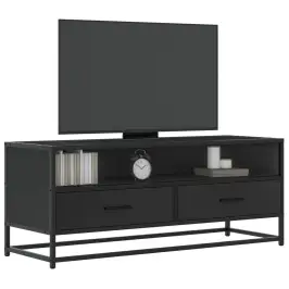 Tv Skapis Melns 100X34,5X40 Cm Engineered Wood And Metal Vidaxl