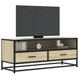 Tv Skapītis, Ozola, 100X34,5X40 Cm, Inženierijas Koks, Metāls Vidaxl