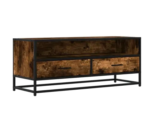 Tv Skapītis Ozola Krāsa 100X34,5X40 Cm Inženierijas Koks Metāls Vidaxl
