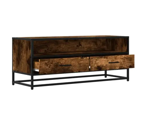Tv Skapītis Ozola Krāsa 100X34,5X40 Cm Inženierijas Koks Metāls Vidaxl