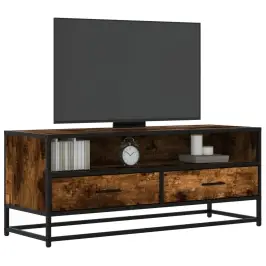 Tv Skapītis Ozola Krāsa 100X34,5X40 Cm Inženierijas Koks Metāls Vidaxl