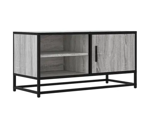 Tv Skapītis Pelēka Koka 80X34,5X40 Cm Inženierijas Koks Metāls Vidaxl