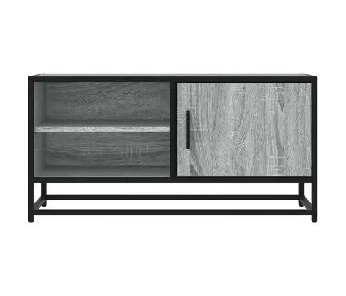 Tv Skapītis Pelēka Koka 80X34,5X40 Cm Inženierijas Koks Metāls Vidaxl