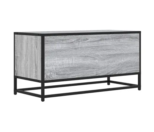 Tv Skapītis Pelēka Koka 80X34,5X40 Cm Inženierijas Koks Metāls Vidaxl