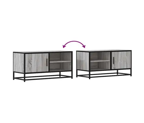 Tv Skapītis Pelēka Koka 80X34,5X40 Cm Inženierijas Koks Metāls Vidaxl