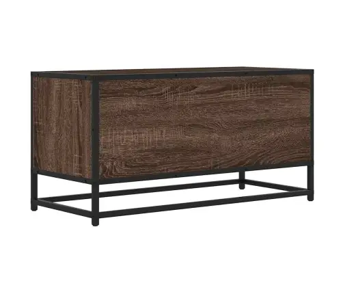 Tv Skapītis Brūna Ozola 80X34,5X40 Cm Inženierijas Koks, Metāls Vidaxl