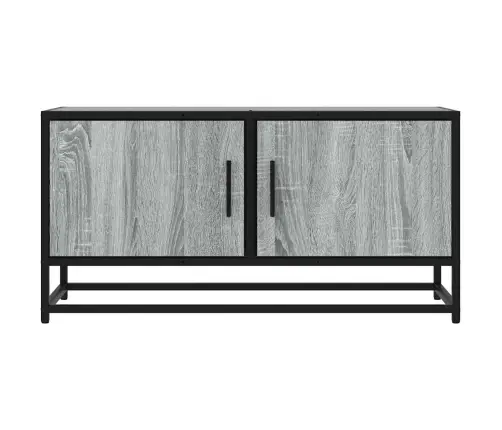 Tv Skapītis Pelēka Koka 80X34,5X40 Cm Inženierijas Koks Metāls Vidaxl