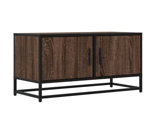 Tv Skapītis Brūna Ozola 80X34,5X40 Cm Inženierijas Koks, Metāls Vidaxl