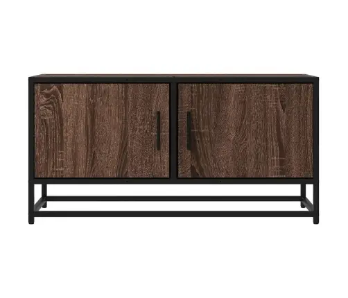 Tv Skapītis Brūna Ozola 80X34,5X40 Cm Inženierijas Koks, Metāls Vidaxl