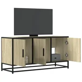 Tv Skapītis, Ozola, 100X35X50 Cm, Inženierijas Koks, Metāls Vidaxl