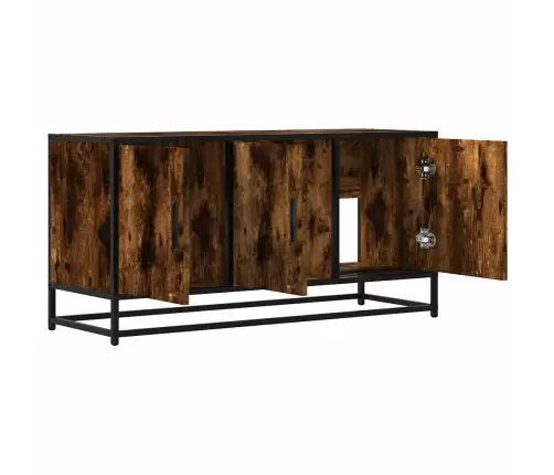 Tv Skapītis Ozola Krāsa 100X35X50 Cm Inženierijas Koks Metāls Vidaxl