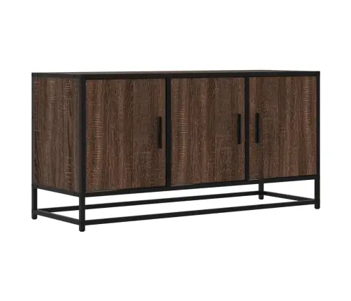 Tv Skapītis Brūna Ozola 100X35X50 Cm Inženierijas Koks Metāls Vidaxl