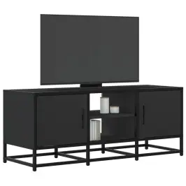 Telerikapp, Must, 100X35X41 cm Tehispuit Ja Metall