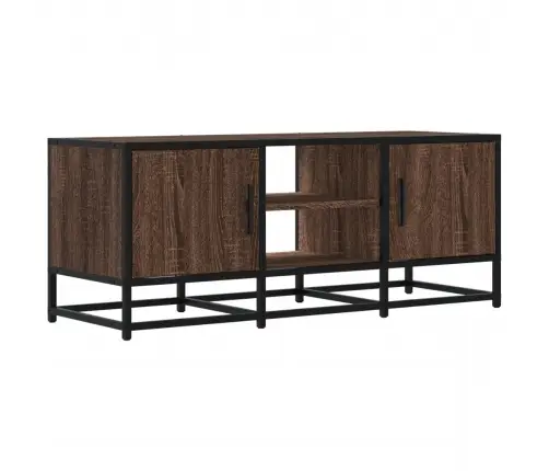 Tv Skapītis Brūna Ozola 100X35X41 Cm Inženierijas Koks Metāls Vidaxl